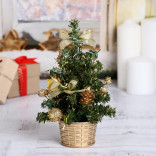 Новогодняя настольная елочка Зимние цветы (искусственная) Новогодняя настольная елочка Зимние цветы (искусственная)