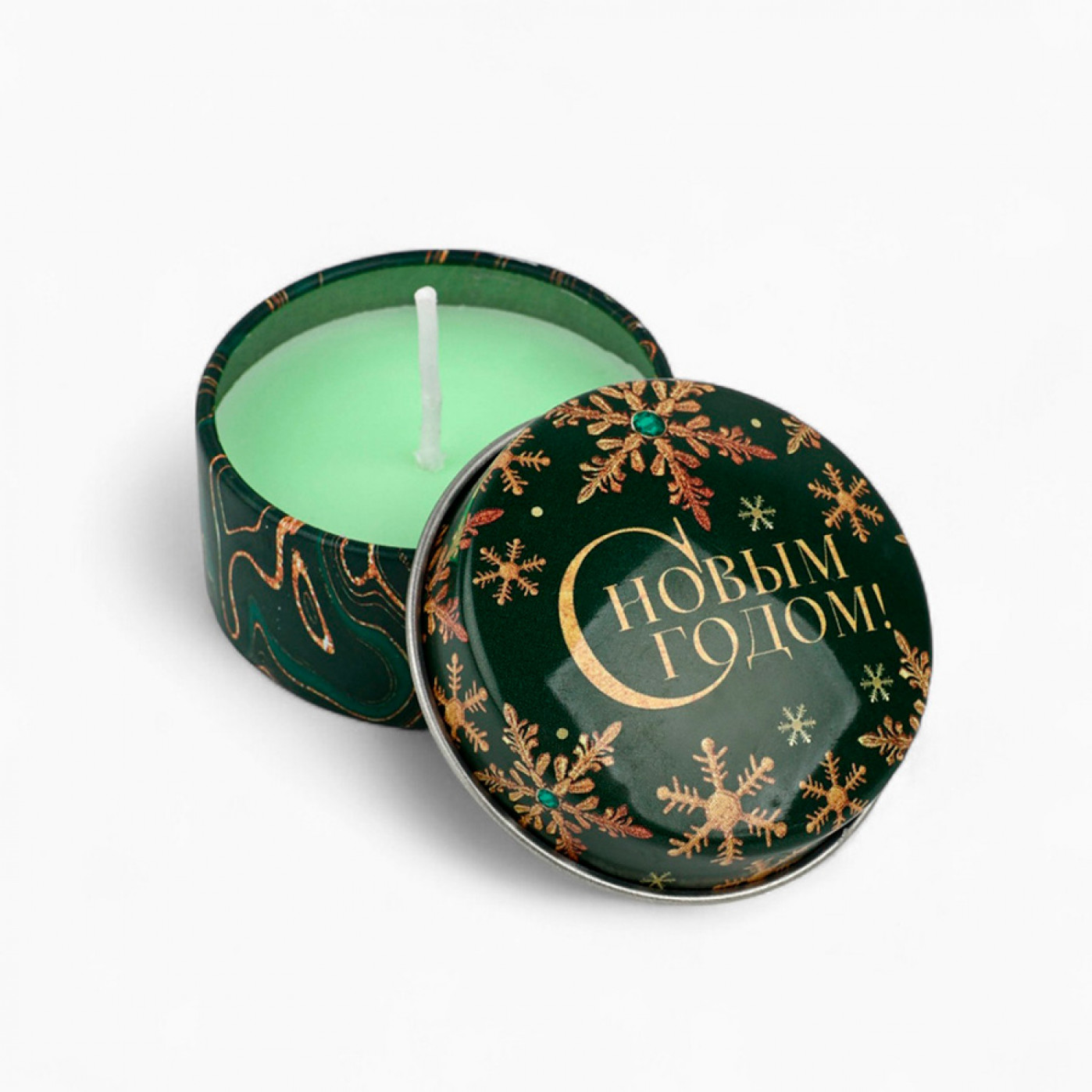 Свеча ароматическая С Новым годом! (еловые ветки)