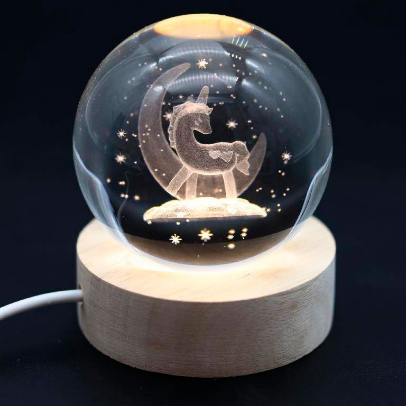 Светильник Хрустальный шар Единорог