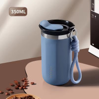 Термостакан Coffe Traveler с клапаном и темляком (синий)