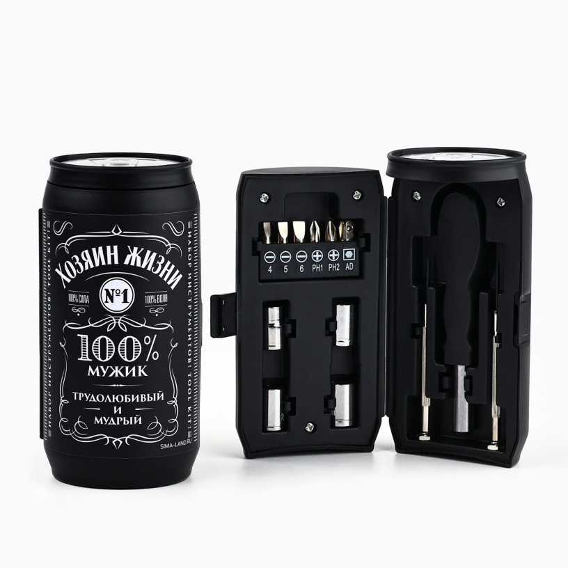 Подарочный набор инструментов в банке 13 в 1 Хозяин жизни-2