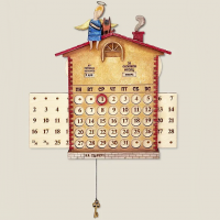 Вечный календарь ручной работы Кот и Ангел