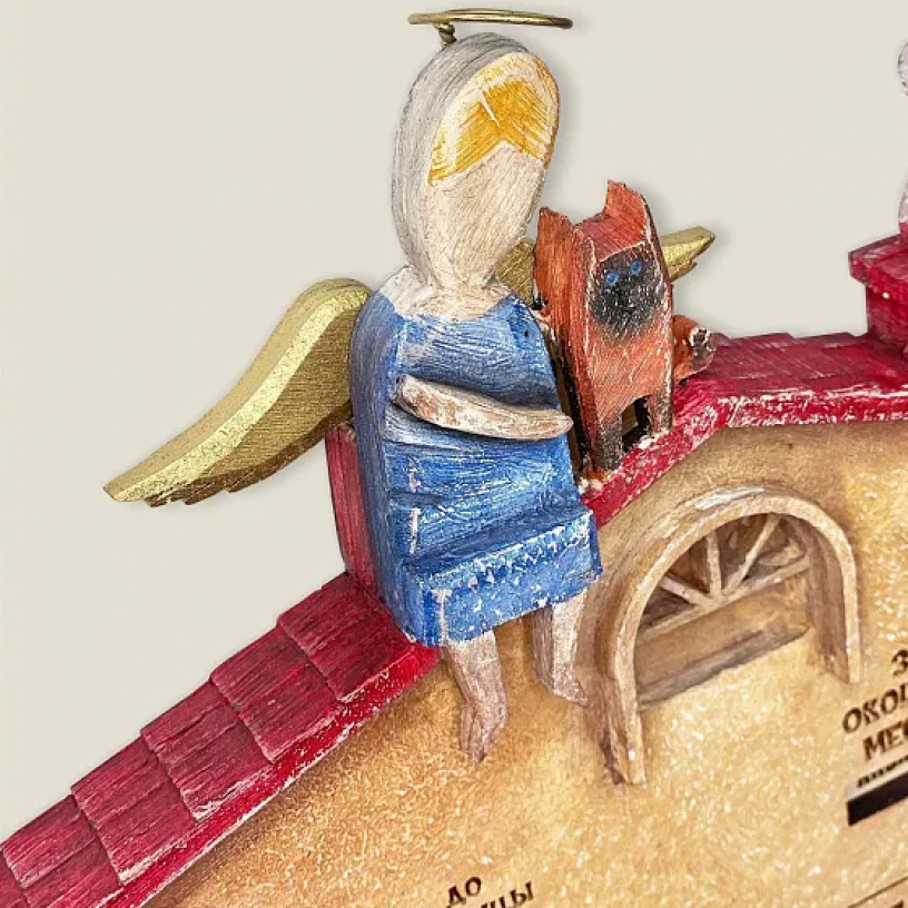 Вечный календарь ручной работы Кот и Ангел-2