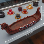 Подарочный набор Викинг (3 стопки на подставке драккаре)