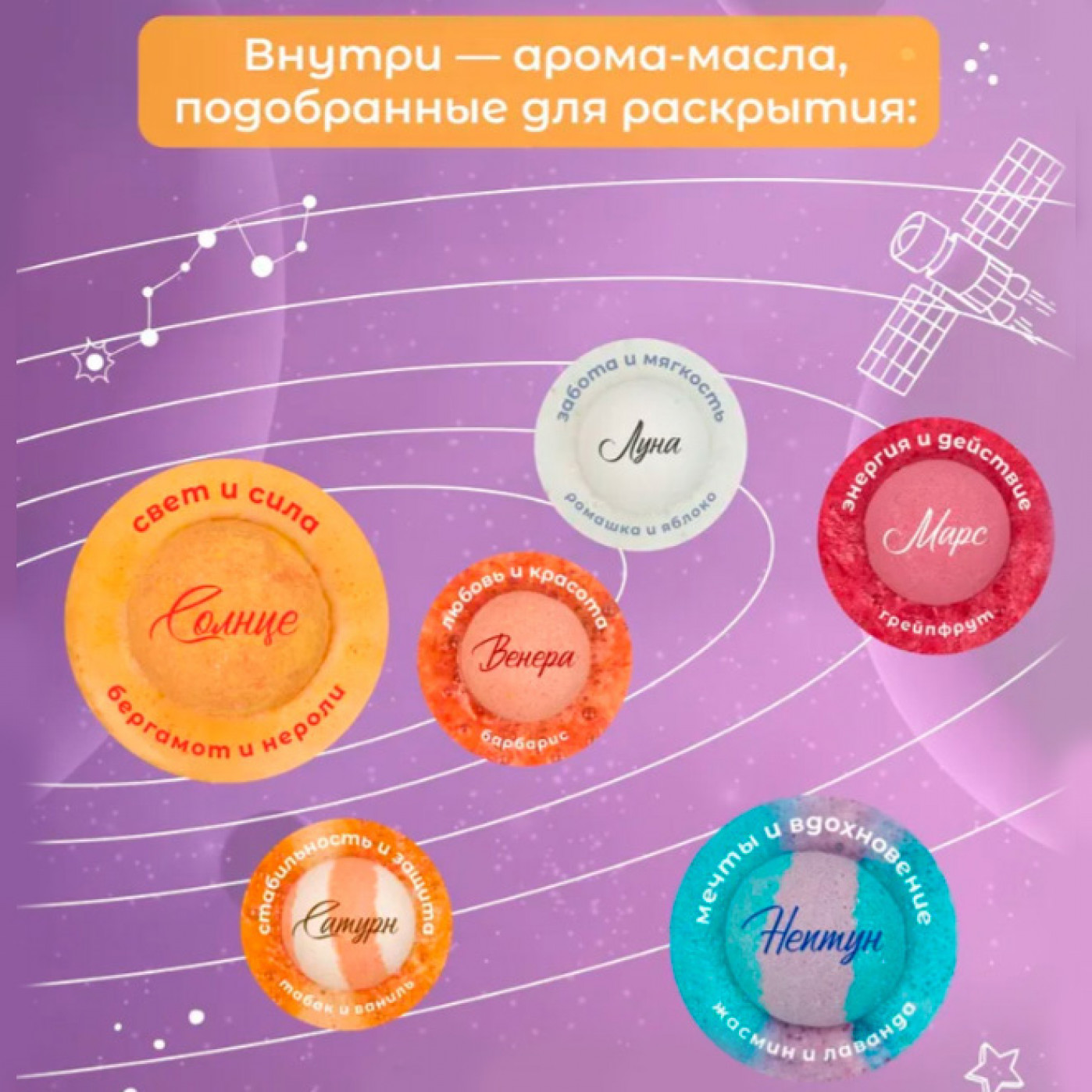 Бомбочка для ванны Планета Солнце Бомбочка для ванны Планета Солнце