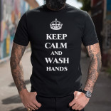 Футболка Keep Calm and Wash Hands - черная Футболка Keep Calm and Wash Hands - черная