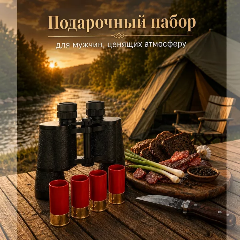 Мужской подарочный набор Фляжка бинокль и 4 стопки-2