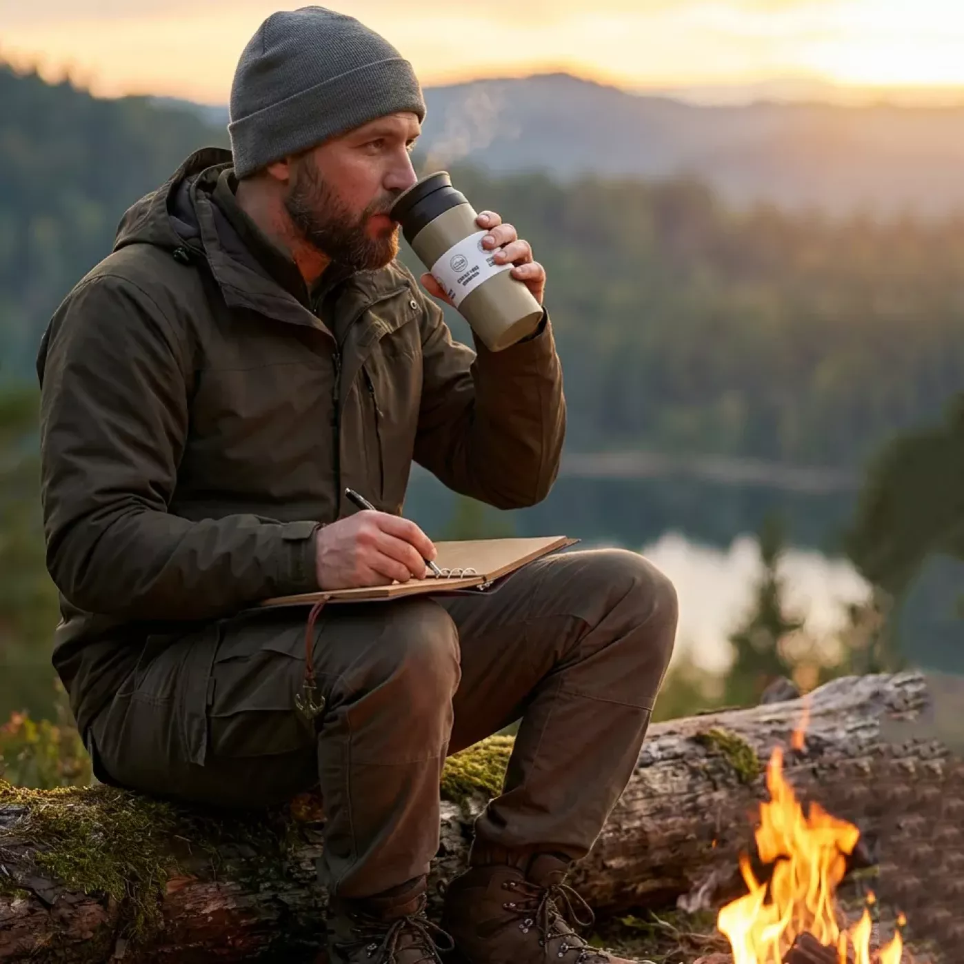 Подарочный набор Морской волк - блокнот + термокружка