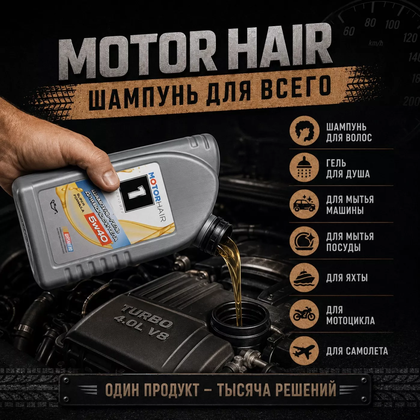 Подарочный бокс для мужчин - шампунь в стиле автомобильного масла, кружка шины, подарочная коробка