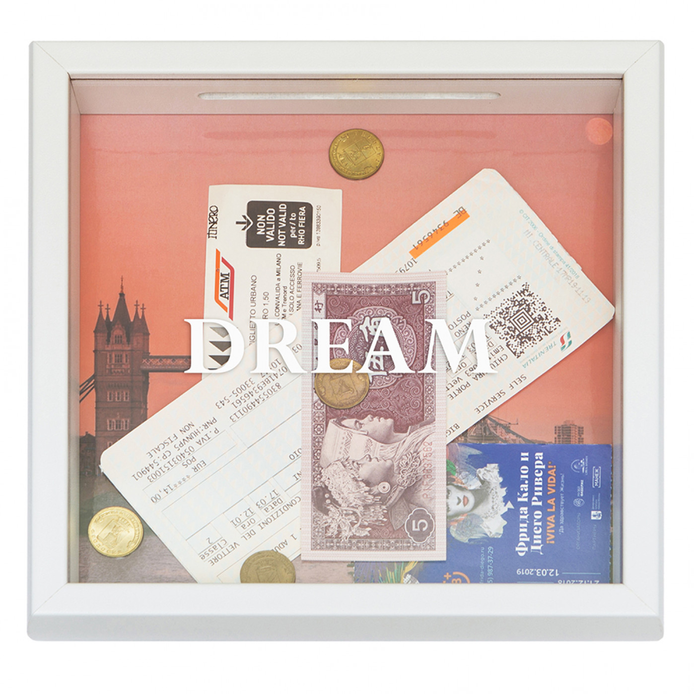 Копилка путешественника Dream Лондон светлое дерево Копилка путешественника Dream Лондон светлое дерево