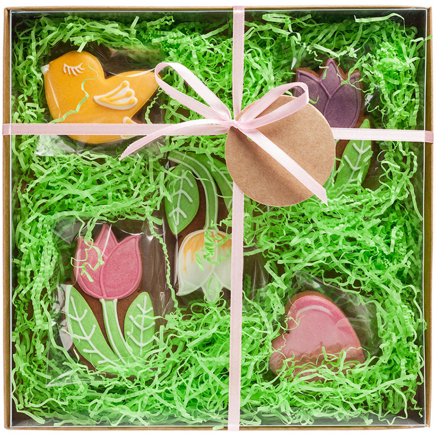 Подарочный набор имбирного печенья Весна внутри