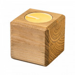 Ароматическая свеча в деревянном подсвечнике Манго