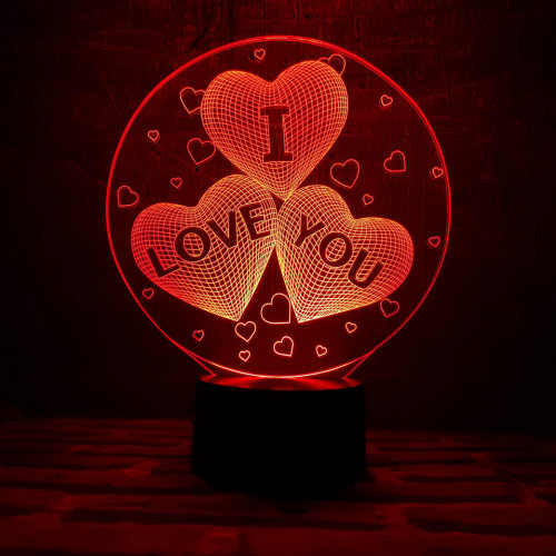 3D Светильник Сердечки I Love You от Magicmag.net