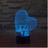 3D Светильник Сердце LOVE
