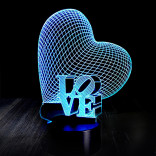3D Светильник Сердце LOVE