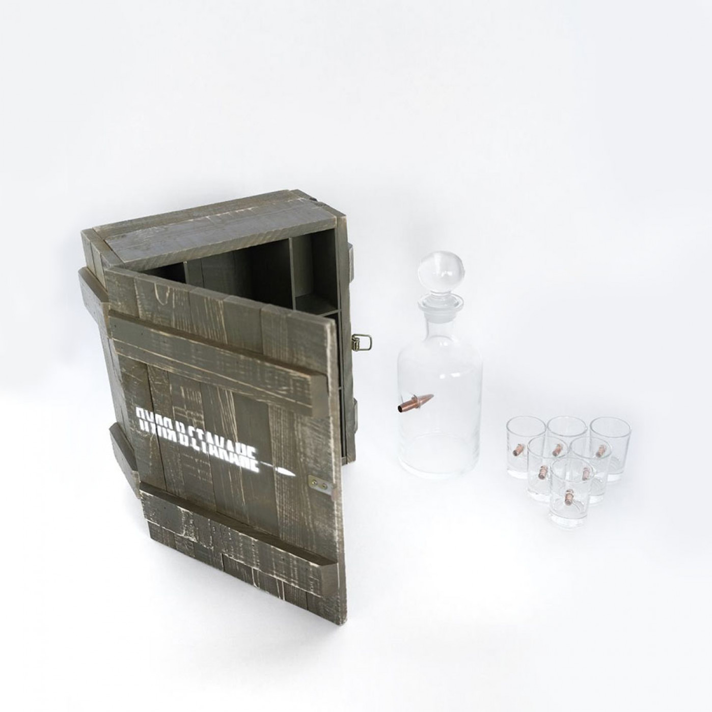 Подарочный набор Military Shot графин и 6 шотов Подарочный набор Military Shot графин и 6 шотов