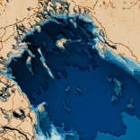Объемная 3D карта Ладожское озеро 24 х 28 см.