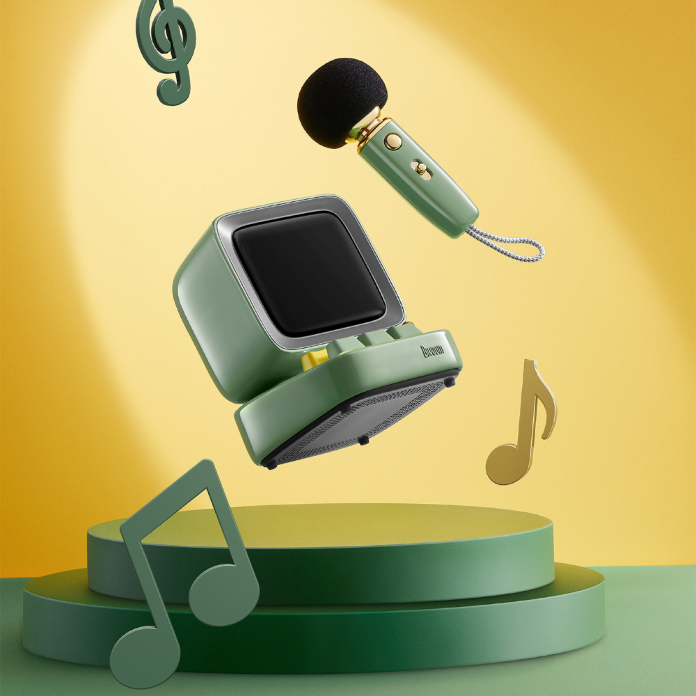 Портативная колонка с микрофоном Divoom Ditoo Mic, зеленый купить в ...