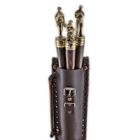 Набор шампуров "Семья" в колчане с фигурками из латуни, 3 шампура