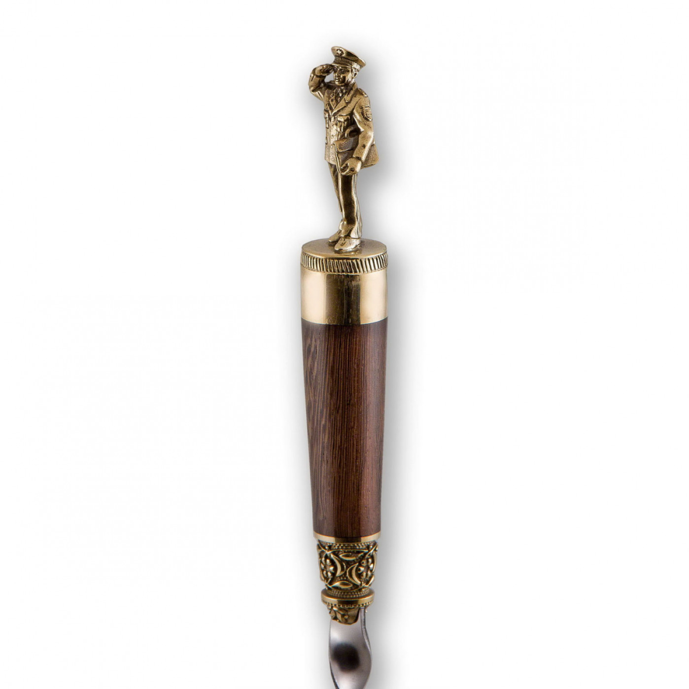 Набор шампуров "Защитники" с фигурками из латуни в деревянном кейсе или колчане из натуральной кожи