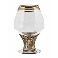 Бокал для бренди  "60 лет", Богемия, отделка "Сеточка"-2