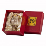 Бокал "70 лет" для бренди, Богемия, Н=135 мм, V=400 мл, отделка "Сеточка", золотое декорирование, бронза, ручная работа
