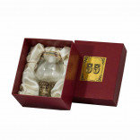 Бокал "55 лет" для бренди, Богемия, Н=135 мм, V=400 мл, отделка "Сеточка", золотое декорирование, бронза, ручная работа