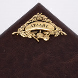 Набор из двух бокалов "Атлант" в деревянном ларце, хрусталь, бронза
