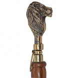 Ложка для обуви "Лев" из бронзы с деревянной ручкой и бронзовой фигуркой, ручная работа
