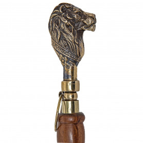 Ложка для обуви "Лев" из бронзы с деревянной ручкой-2