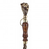 Ложка для обуви "Лев" из бронзы с деревянной ручкой и бронзовой фигуркой, ручная работа
