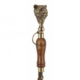 Ложка для обуви "Медведь" из бронзы с деревянной ручкой и бронзовой фигуркой, ручная работа