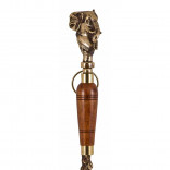 Ложка для обуви "Слон" из бронзы с деревянной ручкой и бронзовой фигуркой, ручная работа