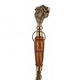 Ложка для обуви "Кабан" из бронзы с деревянной ручкой и бронзовой фигуркой, ручная работа