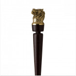 Рожок для обуви большой "Лев" с деревянной ручкой и фигуркой из бронзы