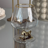 Бокал для коньяка Лошадь в черной подарочной коробке