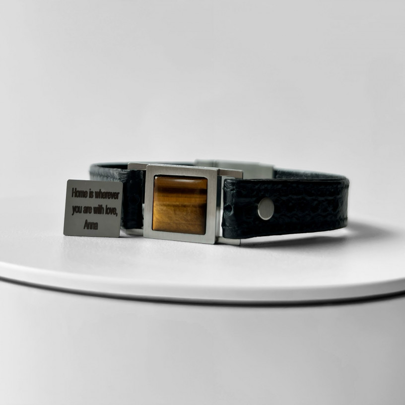 HI-TECH Мужской браслет с живым посланием Core Решимость Тигровый глаз-2