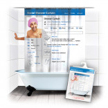 Социальная штора занавеска для ванной Facebook