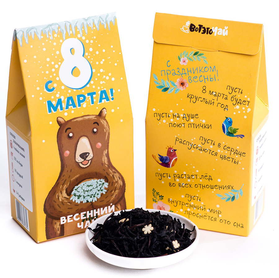 Чай весенний с 8 марта по цене 270 ₽ в интернет-магазине подарков MagicMag